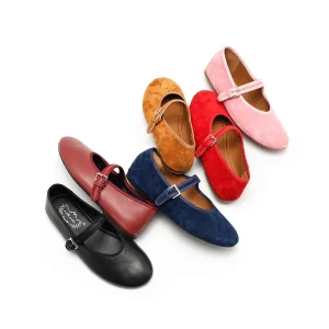 Handmade Genuine Leather Soft-soled Lightweight Breathable Comfort Women’s Flats Ballet Slip-On Shoes