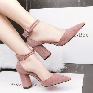 High Heels Comfortable and Breathable Lightweight and Elegant Pointed High Heels Spring and Summer Buckle Women’s Sandal