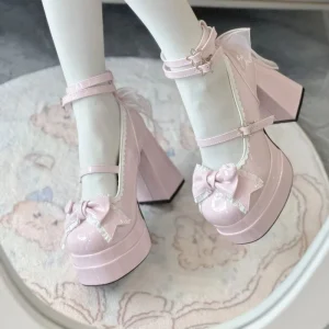 High Heels Waterproof Platform Women’s Single Shoes Sweet and Cute Girl High Heels Mary Jane Women’s Shoes
