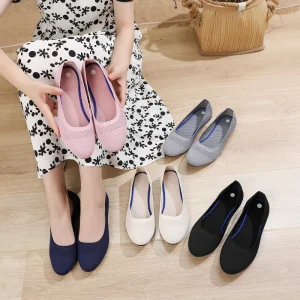 High Quality Elegant Mesh Women’s Casual Flat Shoes Summer Spring Fashion Trend Tpr Dress Flats