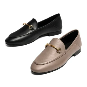 High Quality Handmade Genuine Leather Breathable Light Casual Women’s Classic Slip On Loafer Shoes All Season