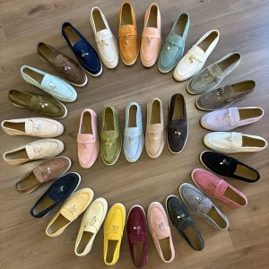 High-Quality LP Tassel Loafers Women’s Large Size Round Toe Flat Bottom Breathable Comfortable Old Money Style