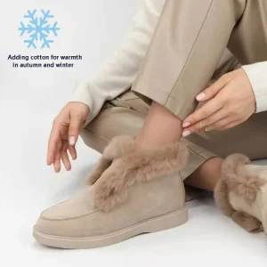 High Quality Luxury Women’s Snow Boots Velvet Suede Material Soft Warm Lightweight Slip Resistant Walking Shoes for Winter
