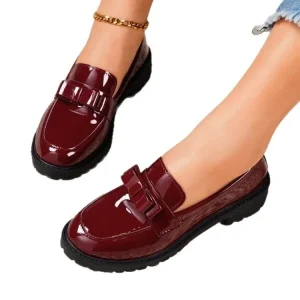 High Quality PU Leather Women’s Loafers Korean Style Slip On Casual Shoes for Business and Dress Light Weight Fashion Trend