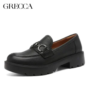 High Quality Soft Patent Leather Women’s Thick-Soled Slow-Paced Formal Shoes Slip-On Comfort Hard-Wearing Fashion Trend