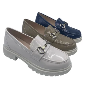 High Quality Women Flat Loafer Shoes for Women Casual Chain Detail