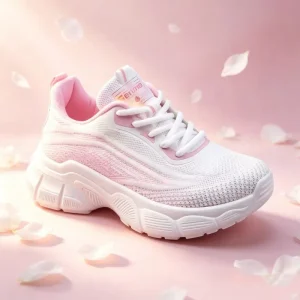 High Thick Sole Light Weight Women’s Trendy Evergreen Summer Heightening Sneakers Platform Lace Comfort Autumn Walking Shoes