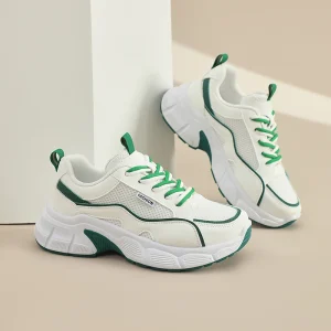 High Thick Sole Lightweight Breathable Women’s Summer Heightening Sneakers Platform Lace Comfort Mesh Lining Autumn