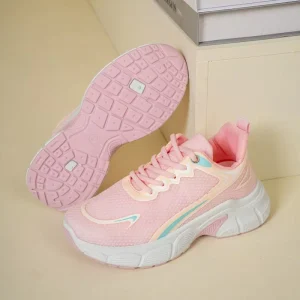 High Thick Sole Lightweight Breathable Women’s Trendy Heightening Sneakers Platform Lace Comfort Spring Autumn Walking Shoes