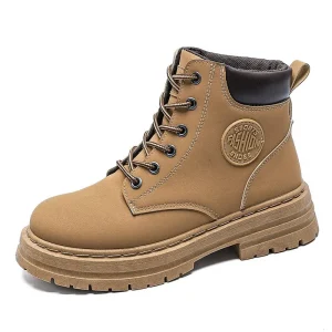 High Top Boots Women’s Autumn New British Style Short Boots Versatile Thick Soled Casual Workwear Boots for Women