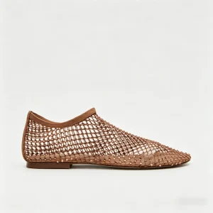 High end Shoe Factory Women’s Crystal Mesh Flats Rhinestone Fishnet Flat Shoes Breathable for Party Casual Ladies