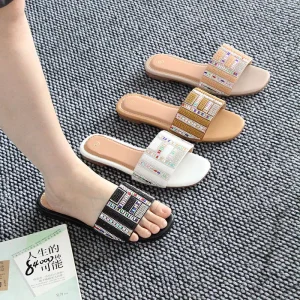 High quality Fashionable Flat Ladies Slippers Sandals Beachwear Water Droplet Ladies slippers Women’s Sandals Slippers