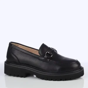 High quality Genuine Leather Women’s Shoes Customized for Brands Enhancing Height Stylish and Casual Horseshoe Buckle Loafers