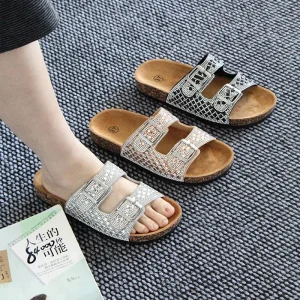 High quality Retro Casual Beaded Lightweight Women’s Sandals Slippers Durable