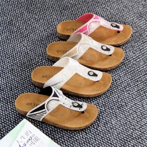 High quality Summer Casual Beaded Slip on Breathable Women’s Sandals and slippers
