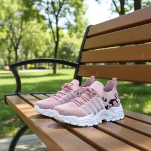 Highly Recommended New Mesh Breathable Lace-up Lightweight Sneakers Women’s Fashion Casual Shoes Thick-soled Student Shoes