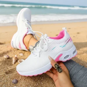 Highly Recommended Women’s Sneakers Running Shoes Fashionable Stylish Large Size Single-layer Upper Front Laces Breathable