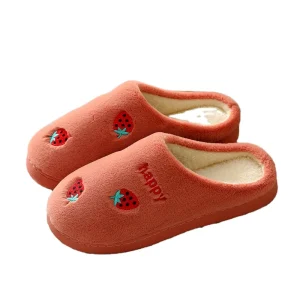 Home Flowers Slippers Fashion Fur Slipper Indoor Slipper Cotton Soft Women’s Flats