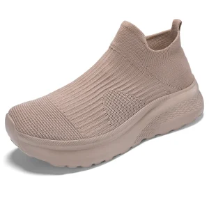 HuiMing OEM Breathable Fashion Slip on Wide toe Sock Shoes EVA Sole Women’s Casual Sneakers