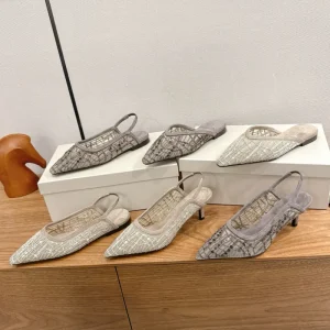Italian Women’s Pointed Toe Pumps with Sheer Mesh Design Fashion Dress Shoes