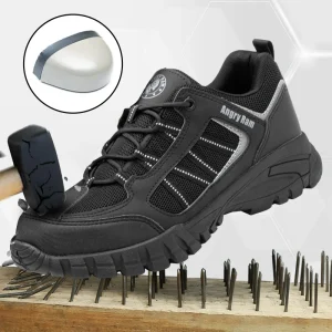 JIANKUN Unisex Outdoor Work Safety Shoes Microfiber Leather Upper with Wear Resistant Rubber Sole Steel Toe for Winter Use
