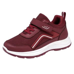 Jin Shiyuan Women’s Autumn Walking Shoes Lace-Up Sneakers with Velcro Mesh Breathable Sneakers Couple’s Sneakers