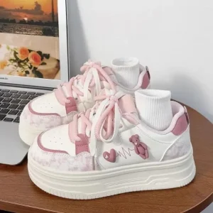 Korean Female Students Thick Soled Sports Shoes Casual Street Walking Shoes Heightened