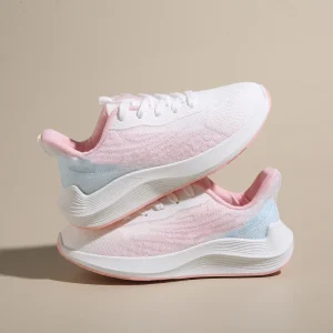 Korean High Quality Lace Up Fly Knit Upper Mesh Lining Casual Sports Shoes Women Men Fashion Trend PVC Outsole Walking All