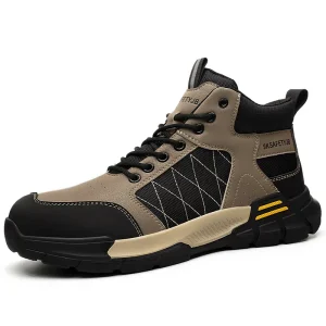 Labor Protection Shoes Lightweight Breathable Work Shoes Men’s Womens Casual Sports Safety Shoes with Rubber Bottom