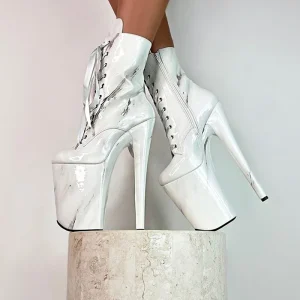 Lace-up Short Boots Sexy Fetish Women’s 20cm Pole Dance Fashion Model Models Exotic Dance Shoes Platform Fashion Gladiator Night