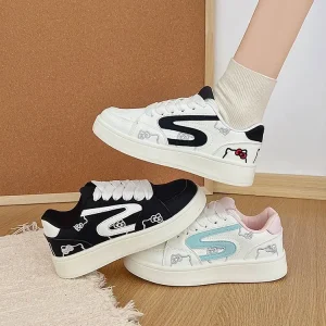 Lace up Sneakers For Women Shoes Student Running White Shoes