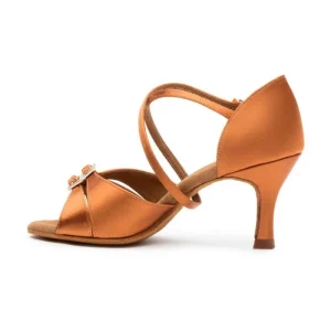 Ladies 7.5cm High Heel Sandals Leather Soft Sole Ballroom Salsa Jazz Waltz Latin Dance Shoes