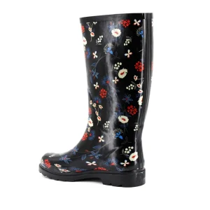 Ladies Anti Slip Waterproof Rain Boots Printed Rubber Knee High Footwear Women’s Boots