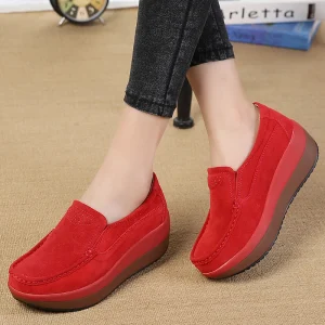 Ladies Casual Boat Shoes Genuine Synthetic Leather Moccasins Solid Slip-On Tenis for Nurses Women Summer Comfortable Flat Shoes