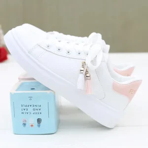 Ladies Casual Sneakers New Spring Autumn Fashion White Shoes Stock Breathable Lace Up Sports Shoes for Women