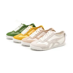 Ladies’ Comfortable Breathable Waterproof Lace-Up Sneakers With Multi-Color Striped Design