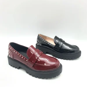 Ladies Fashion Platform Loafers With Studs