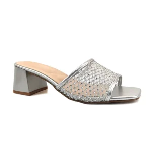 Ladies Fashion Sexy Open Toe Mule One Vamp Straps Sandals Square High Heel Shoes Women’s Slippers Sandalias De Tacon Bajo