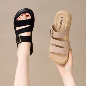 Ladies Lightweight Fashion Trend Mules with PU Upper and Rubber Outsole Soft Stripe Detail Spring Autumn Summer