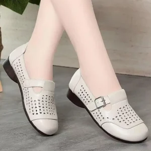 Ladies Loafers Shoes for Women Flat Shoes Soft Leisure Shoes Flexible Casual Hollow Shoes
