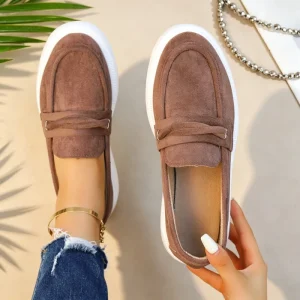 Ladies Platform Loafers with Thick Sole Daily Street & Office Footwear