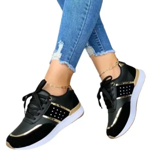 Ladies Shoes Fashion Women’s Large Sports Casual Shoes Spring and Autumn Thick Sole Strap Sports Women’s Shoes