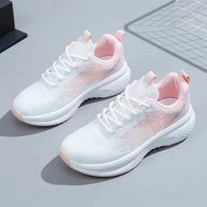 Ladies White Sneakers Thick Sole Breathable Trendy Spring Fashion Casual Running Sport Shoes