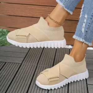 Large Casual Shoes for Women Round Toe Breathable Flat Sole Wear Resistant Comfortable Outdoor Running Shoes