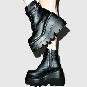 Large High Heels Fashion Autumn/Winter Wedge Shoes Women’s PU Ankle Boots Thick Sole Slope Heel Boots