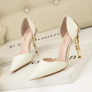 Large Size High Heels Pointed Stiletto PU Leather Women’s Shoes