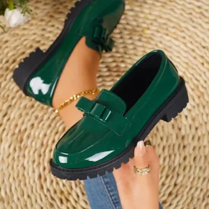 Large Size Loafers for Women French Style Small Leather Shoes English Style Flat Shoes Versatile Fashionable Women’s Shoes