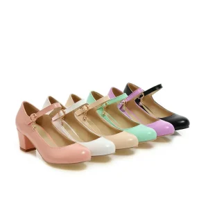 Large Size Mary Jane Shoes Women’s High Heels Mid Heels Female Casual Work Shoes Formal Dress Shoes Ladies