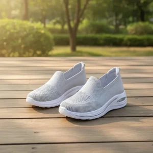 Large Size Women’s Spring Solid Color Breathable Sock Mouth Slip-on Sports Casual Shoes