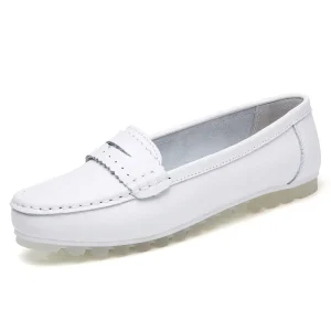 Latest Fashion Ladies Shoes Flat Soft Leather Upper Women Lightweight Slip-On Loafers